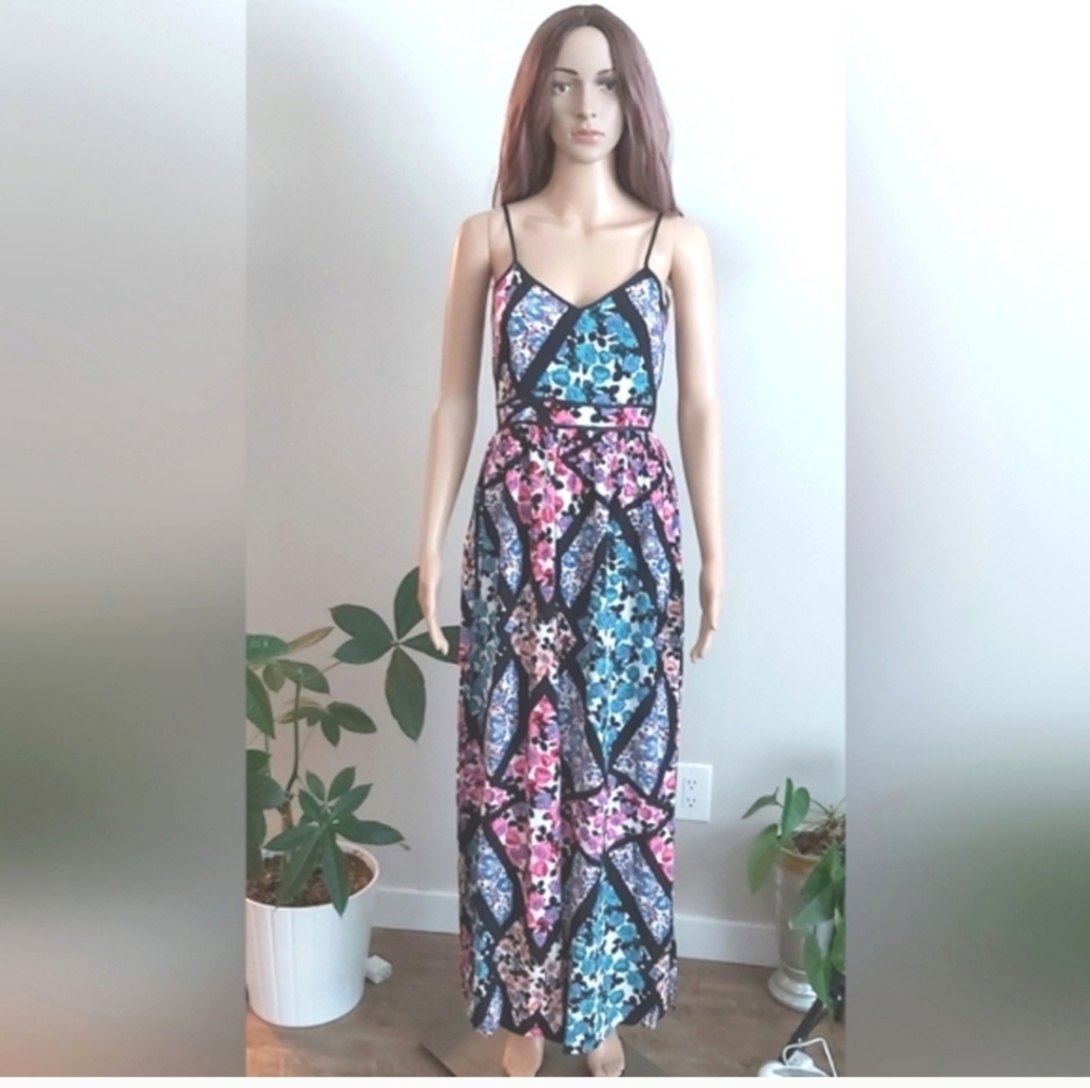 Top shop maxi dress floral print summer  spaghetti straps sweetheart